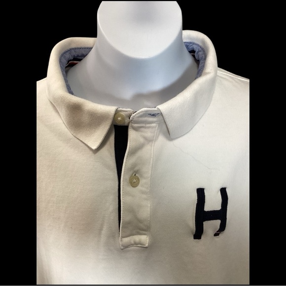 Tommy Hilfiger Cream Polo with Navy and Orange Accents, Size XL - Picture 4 of 10